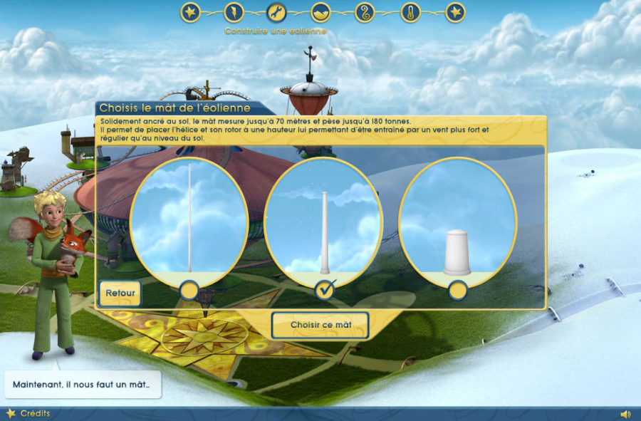 interface serious game le petit prince Celine Vivier Graphiste Illustrateur jeux éducatifs pedagogiques Lyon