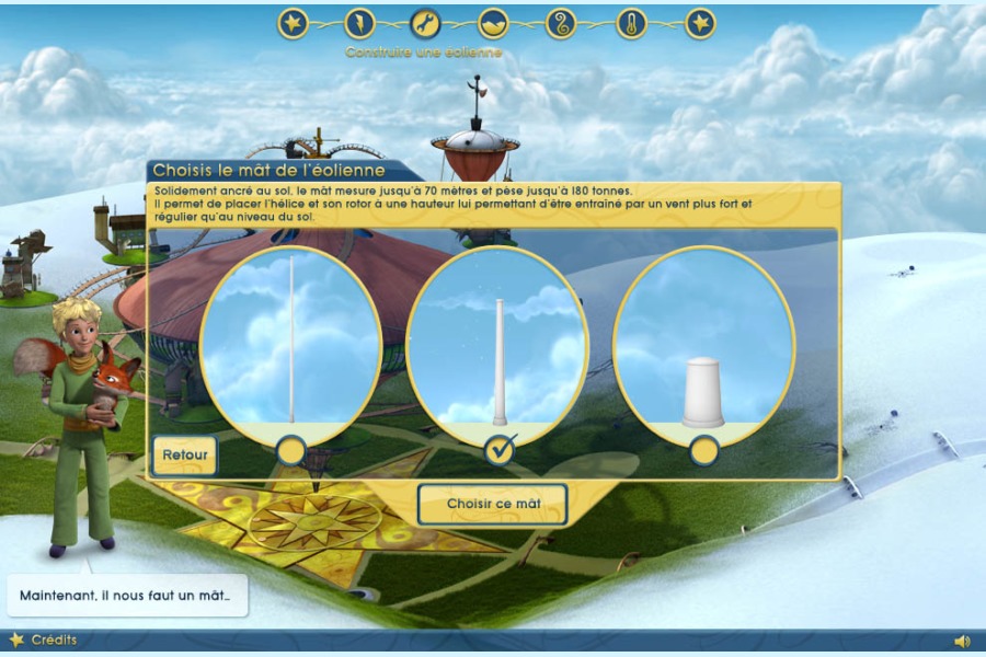 interface serious game le petit prince Celine Vivier Graphiste Illustrateur jeux éducatifs pedagogiques Lyon