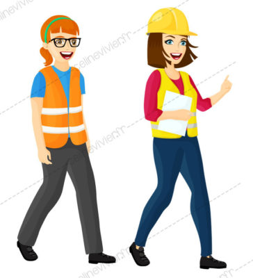 personnages feminins chantier Celine Vivier Graphiste serious game Lyon