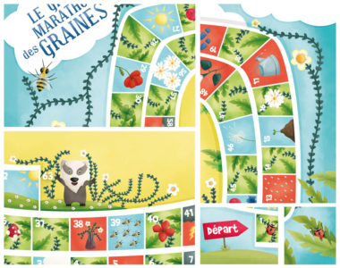 plateau de jeu Celine Vivier Illustrateur jeux éducatifs Lyon