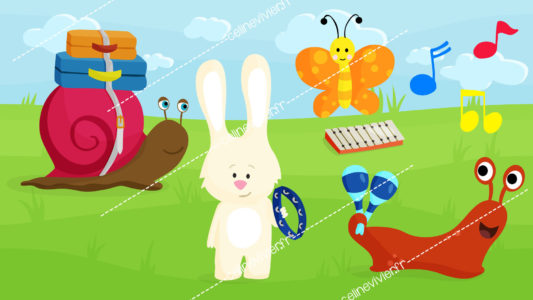 Illustrations pour des comptines animées Celine Vivier Illustrateur comptines Lyon